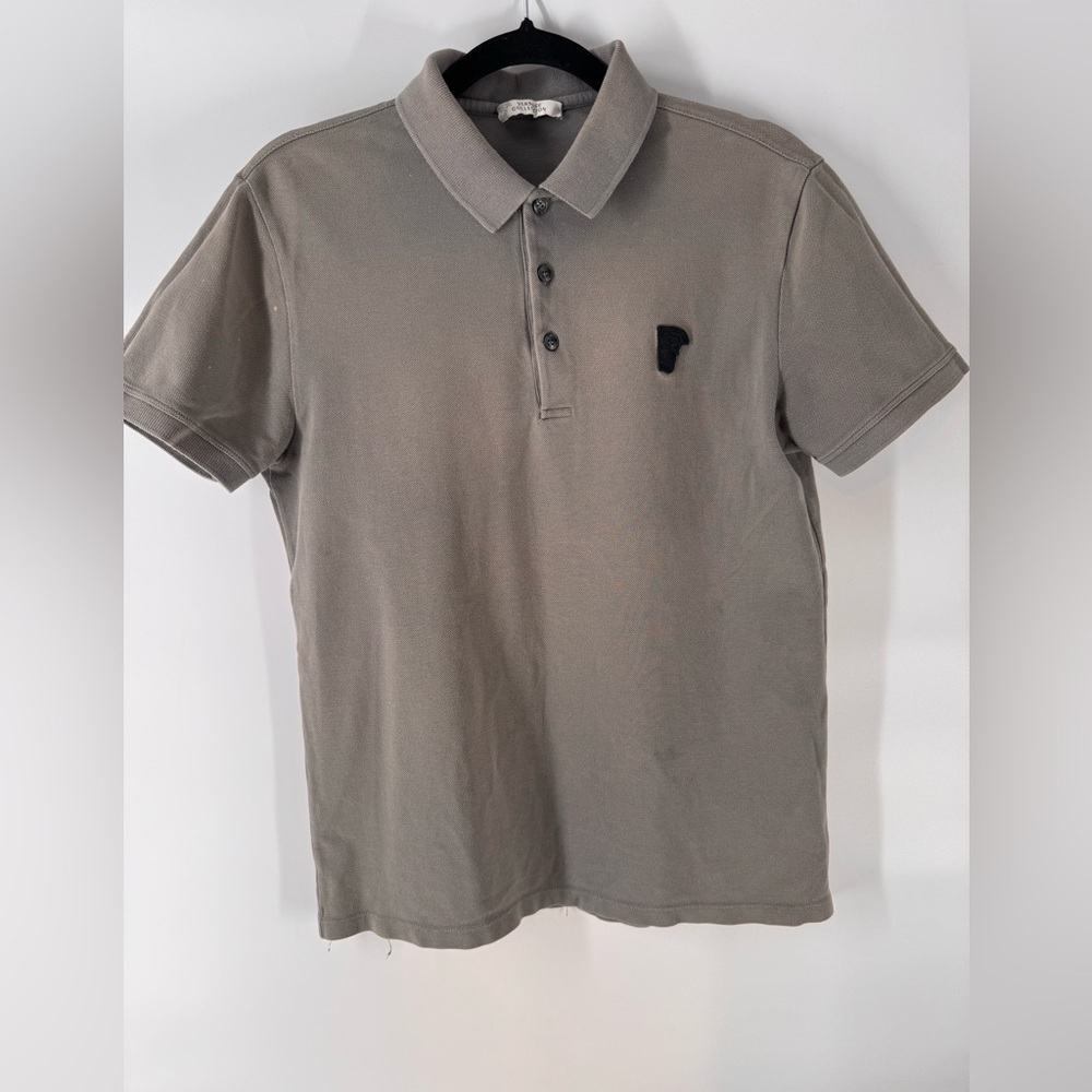 Versace Collection Men's Gray Short Sleeves Polo Shirt Sz L